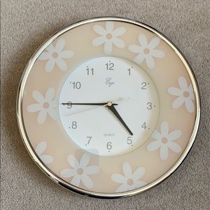 Pink Flower Wall Clock